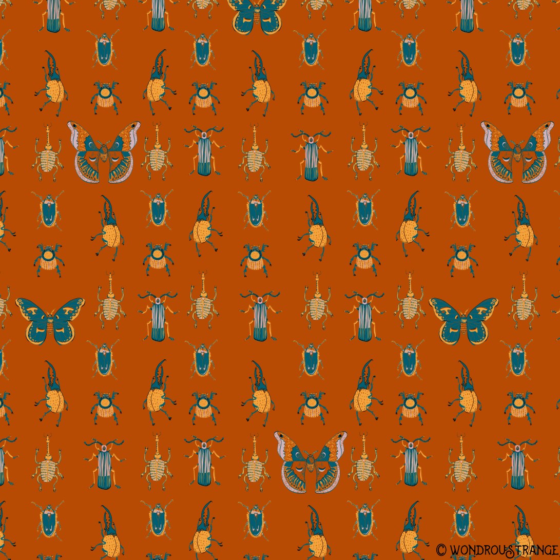Beetles and Butterflies pattern