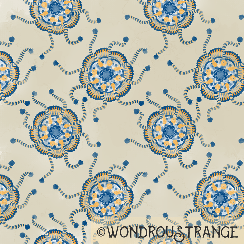 jellyfish pattern display square