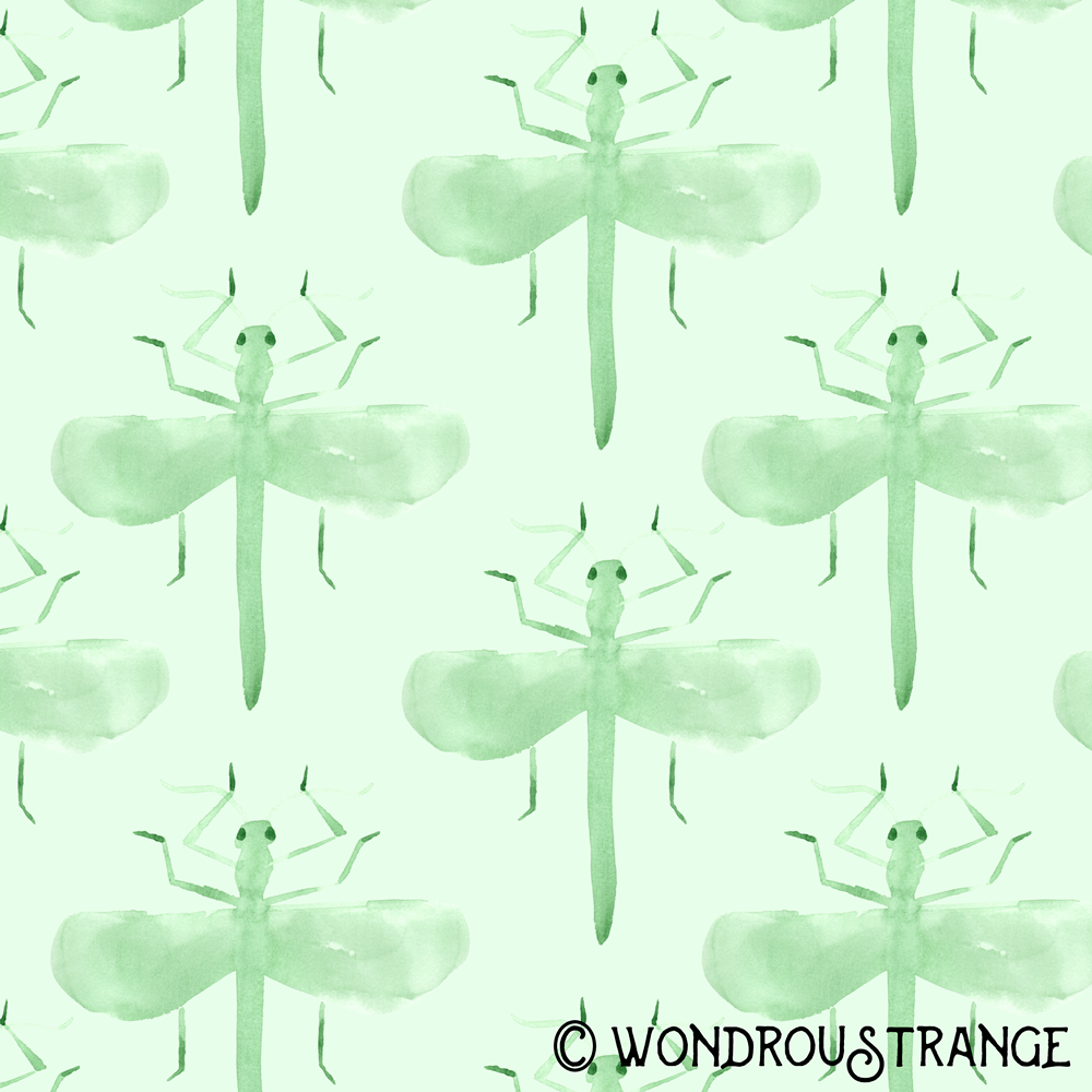 minty grasshopper pattern display