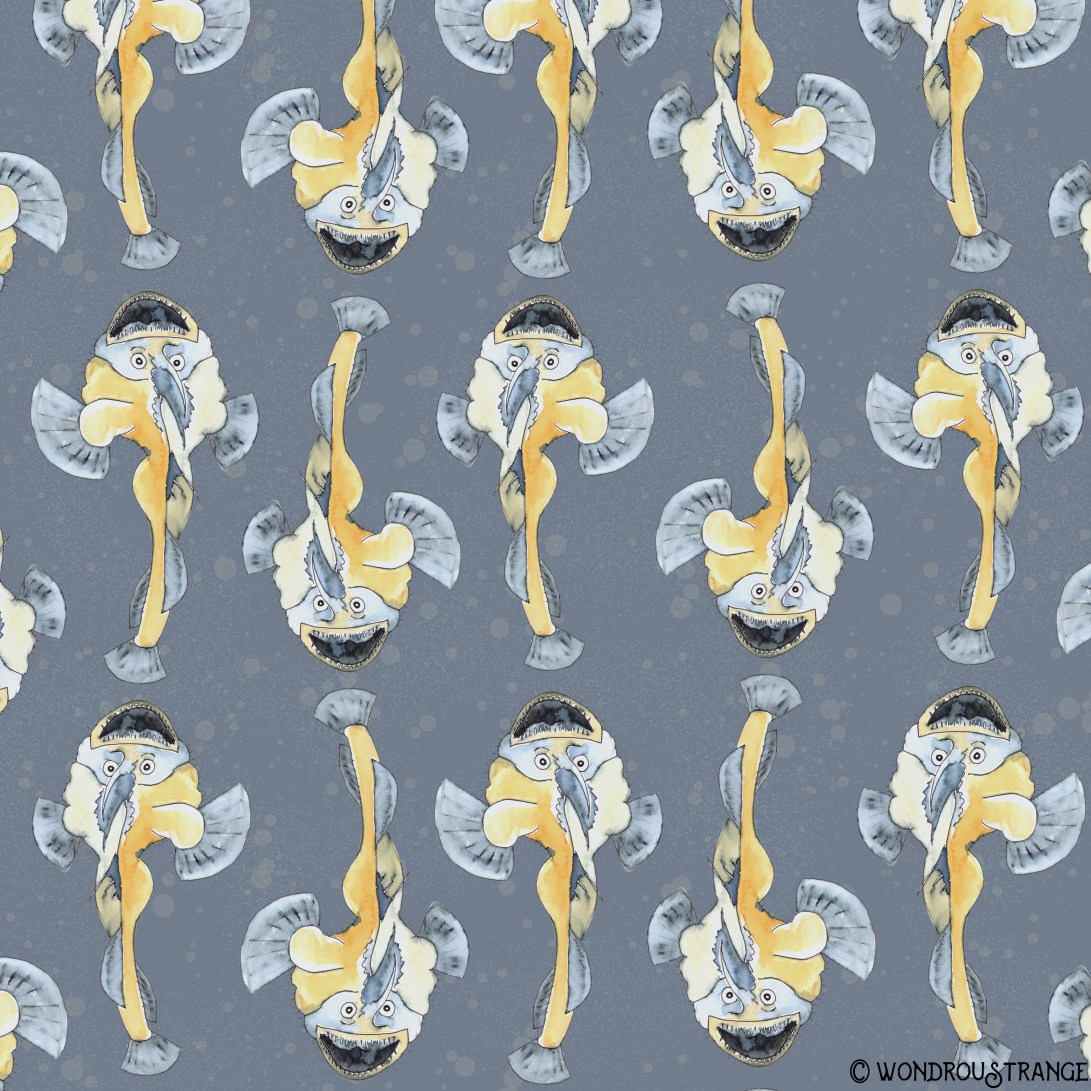 Silly fish doodle pattern