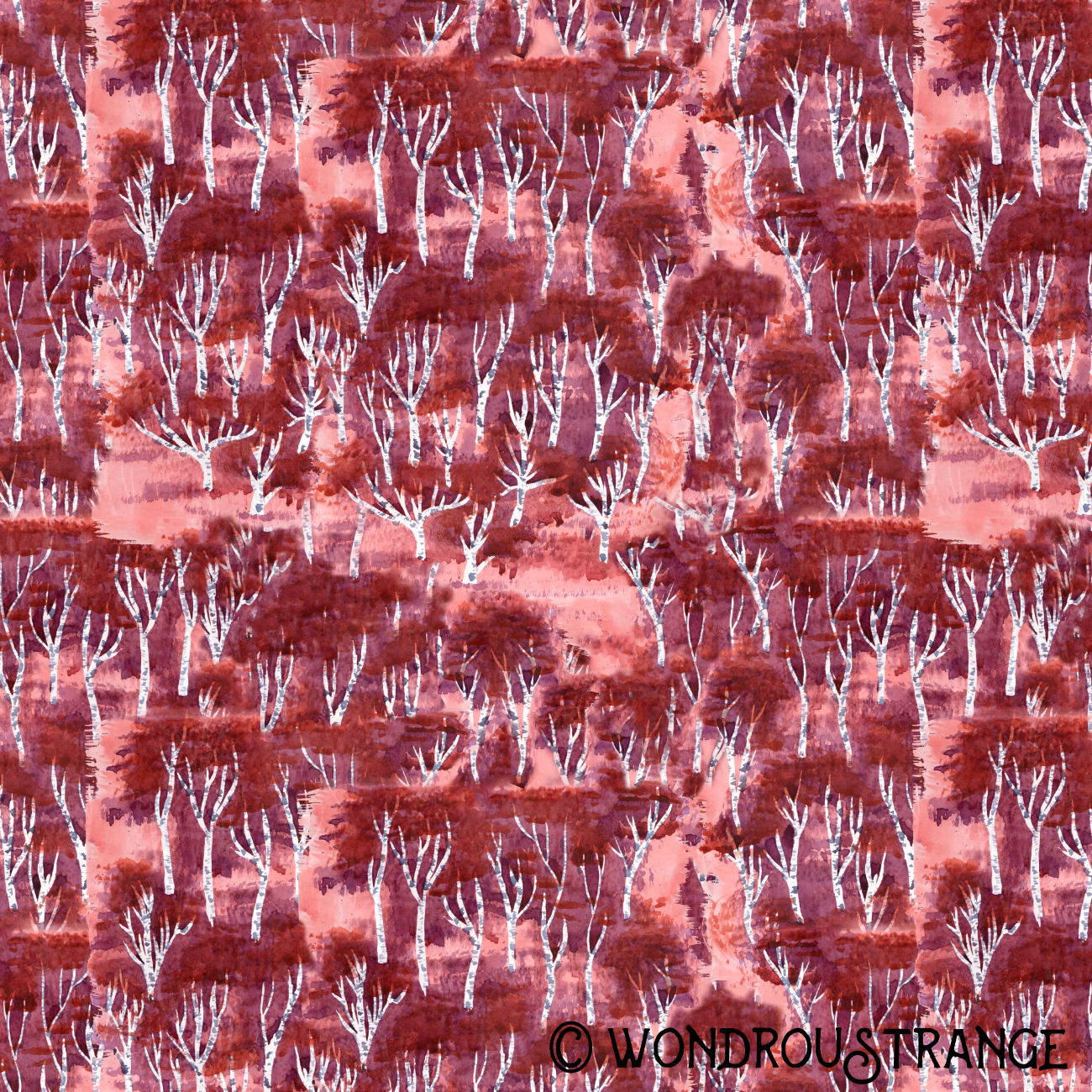 Autumn Birch Trees Pattern Display