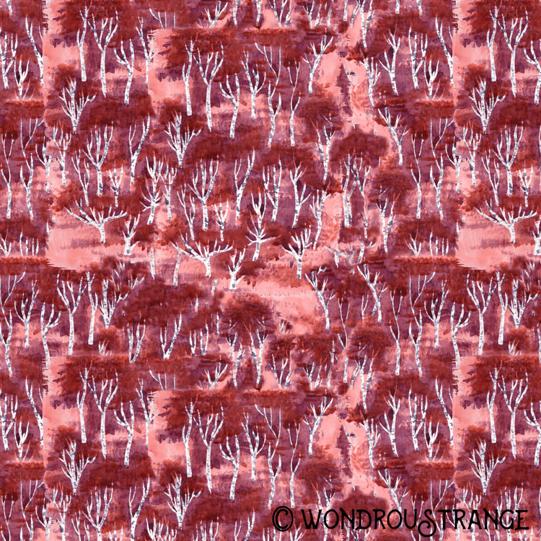 Autumn Birch Trees Pattern Display