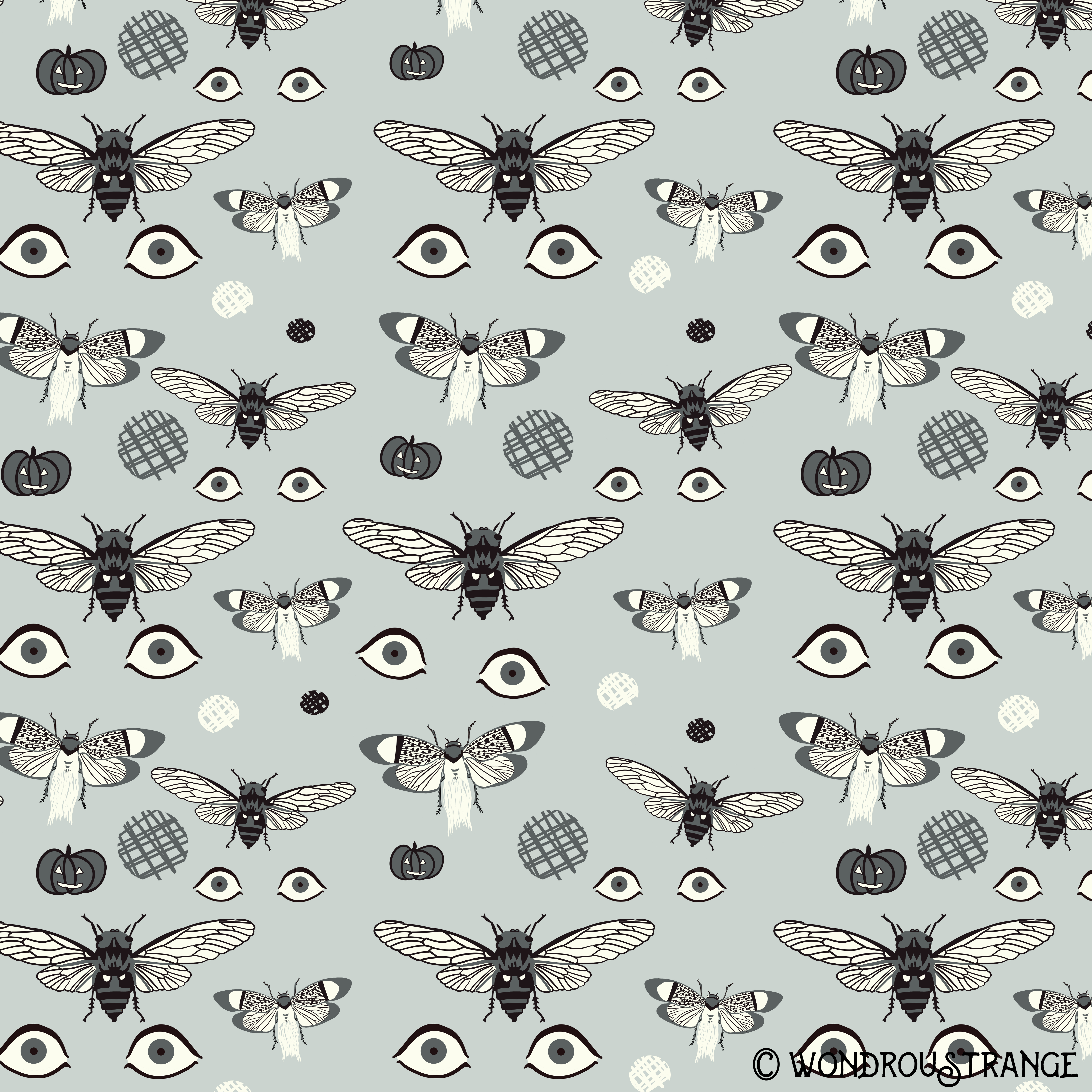 cicada halloween pattern c