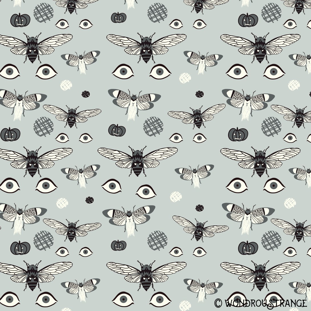 cicada halloween pattern c